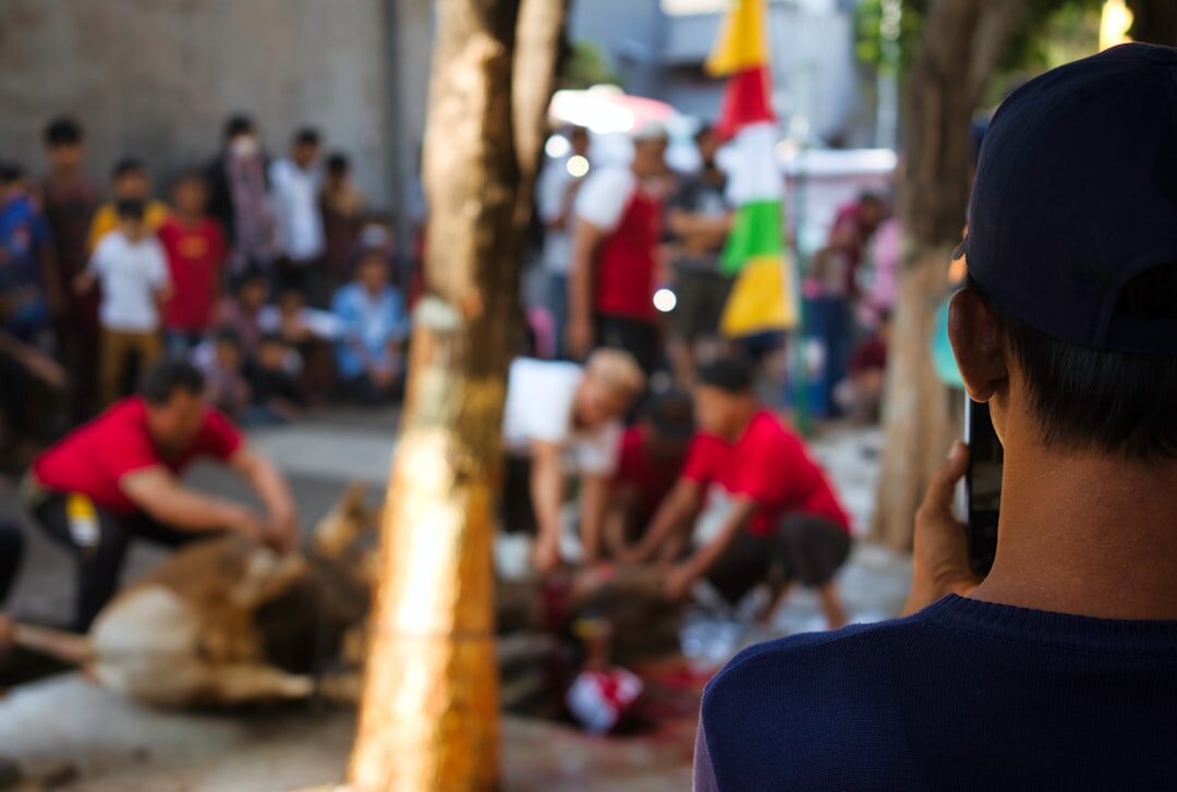 community gathering with locals