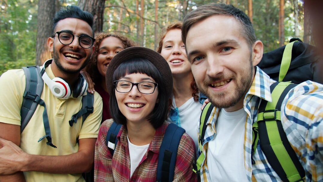 diverse group smiling together